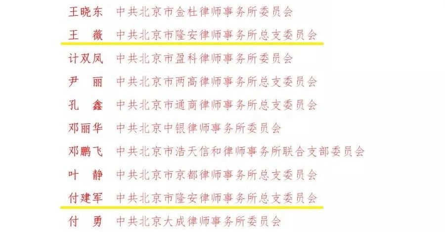 隆安律师荣获北京市律师行业两级党委表彰